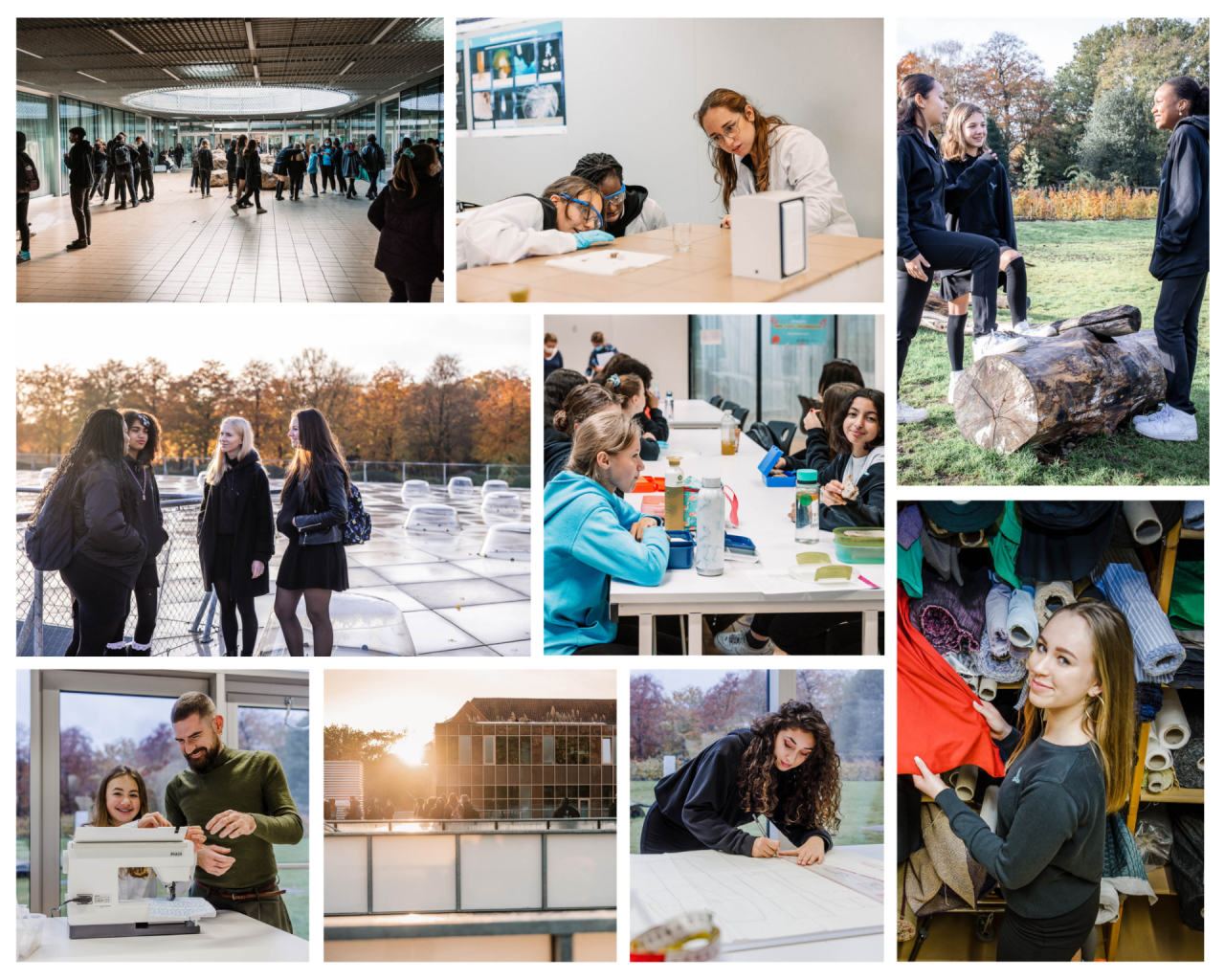 collage foto's campus Rivierenhof 2